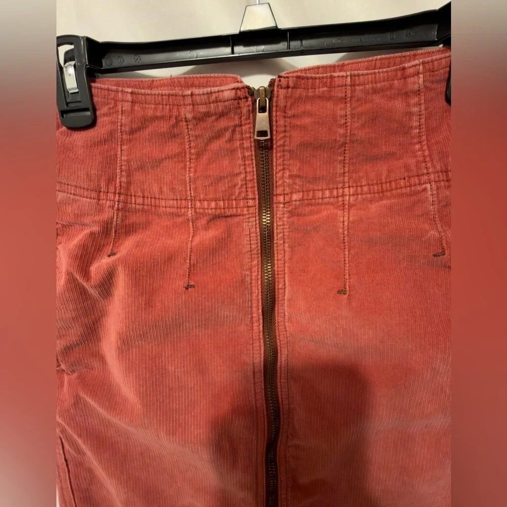 Free People I Want It All Cord Midi Skirt Poppy size 26